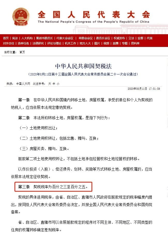 還有7個(gè)月！事關(guān)每個(gè)買房人！新契稅法2021年9月1日起施行！契稅稅率為3%至5%，要買房的得抓緊了！