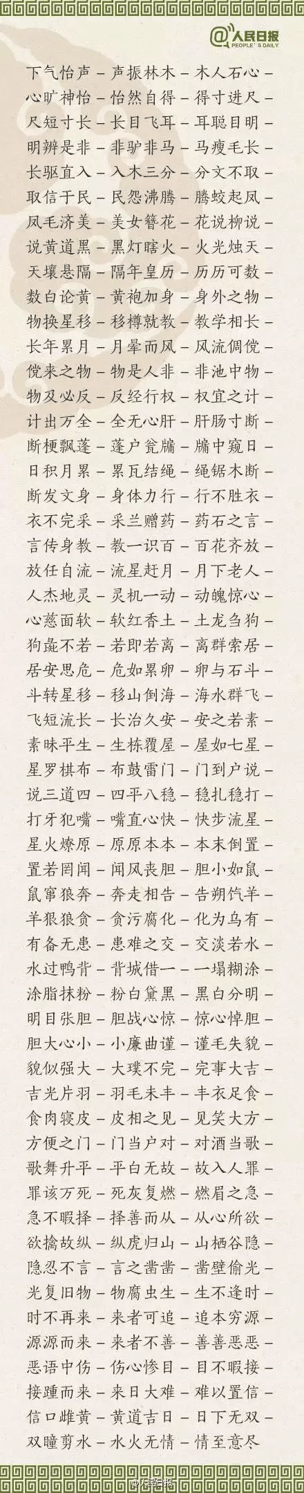 ?1500個(gè)成語接龍，貼在墻上，和孩子常玩，語文成績(jī)想不好都難！