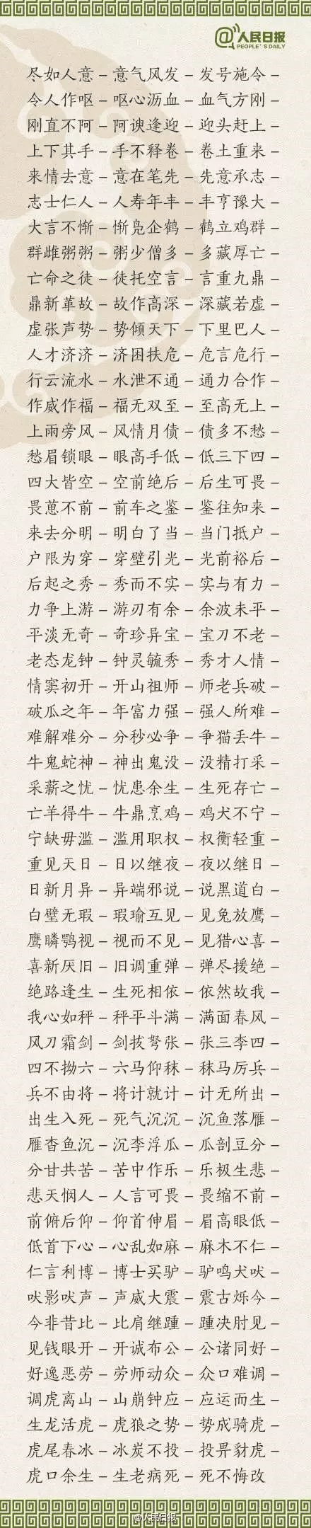 ?1500個(gè)成語接龍，貼在墻上，和孩子常玩，語文成績(jī)想不好都難！