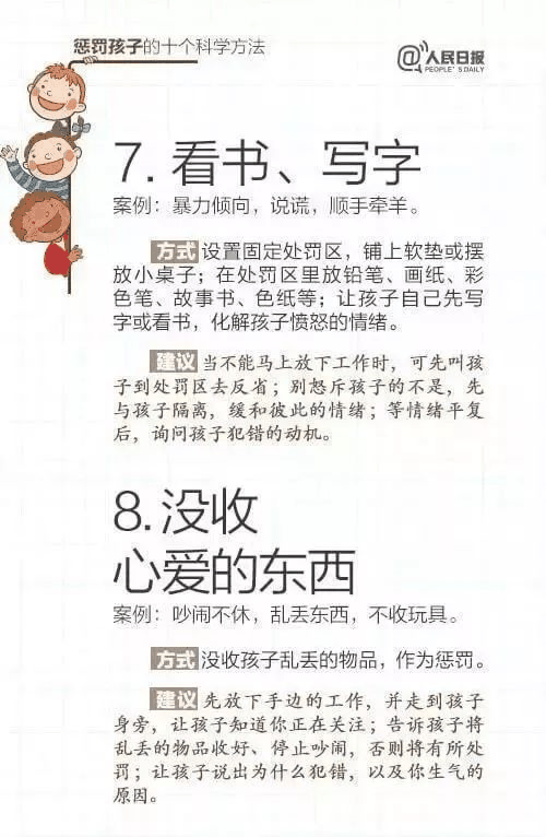 人民日?qǐng)?bào)推薦！15個(gè)表?yè)P(yáng)孩子和10個(gè)懲戒孩子的科學(xué)方法